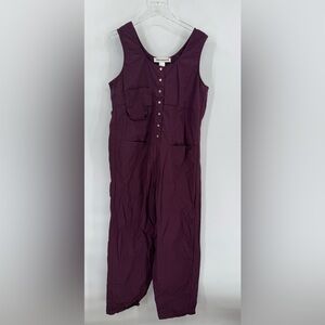 CARON CALLAHAN cotton maroon sleeveless jumpsuit‎ size large